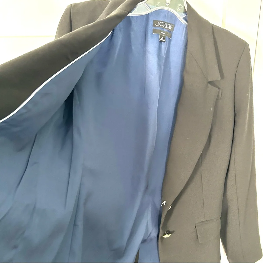 J. Crew Women's Black City Crepe Willa Blazer‎ in Size 2